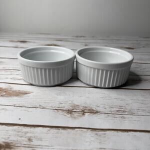 Progressive Brand Set of 2 White Ceramic Ramekins 10 oz